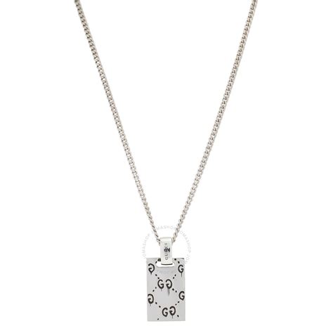 gucci necklace silver womens|gucci ghost necklace pendant.